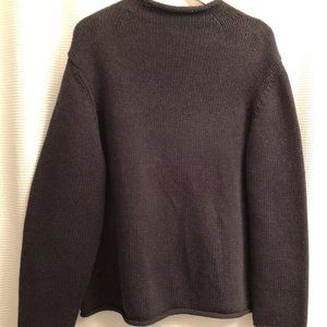 VINTAGE Womens J Crew Cotton Charcoal Gray Roll-Neck Sweater Size X Large